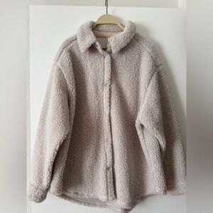 H&M Cream Sherpa Jacket Size L